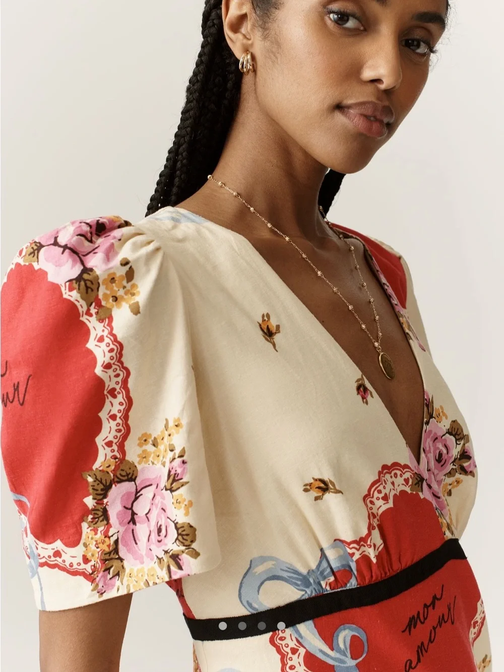 NWT Anthropologie Maeve | Lucky Charm V-Neck Puff-Sleeve Dress | XXS